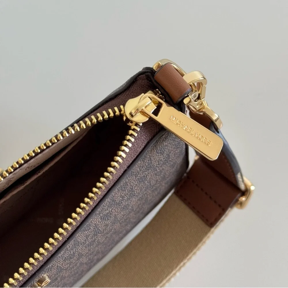 NWT! Michael Kors Jet Set Logo Crossbody Bag, Brown